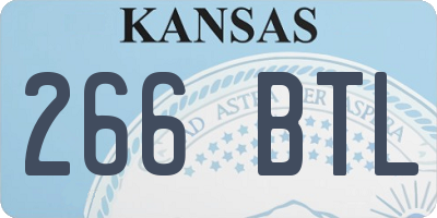 KS license plate 266BTL