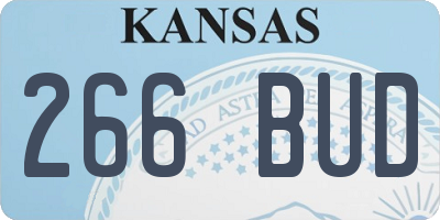 KS license plate 266BUD