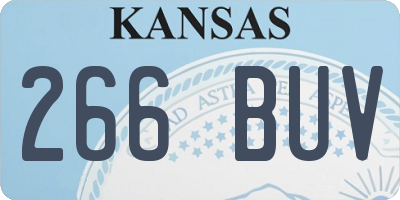 KS license plate 266BUV