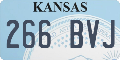 KS license plate 266BVJ