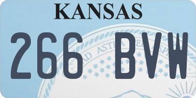 KS license plate 266BVW