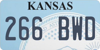 KS license plate 266BWD