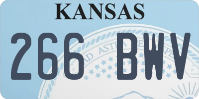 KS license plate 266BWV