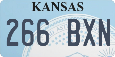 KS license plate 266BXN