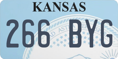KS license plate 266BYG
