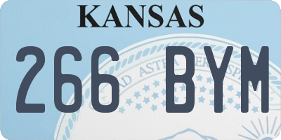 KS license plate 266BYM