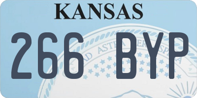 KS license plate 266BYP