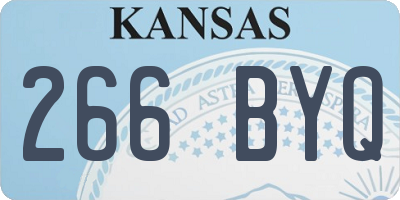 KS license plate 266BYQ