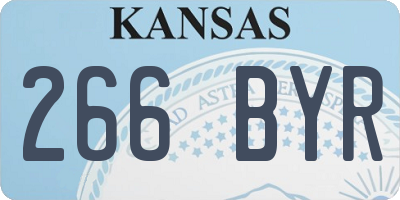 KS license plate 266BYR