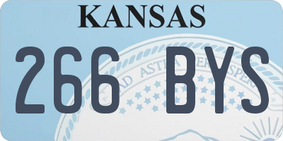 KS license plate 266BYS