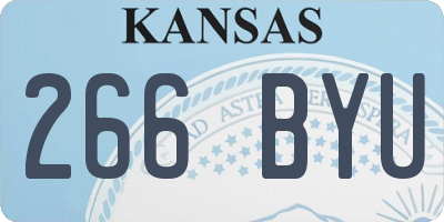 KS license plate 266BYU