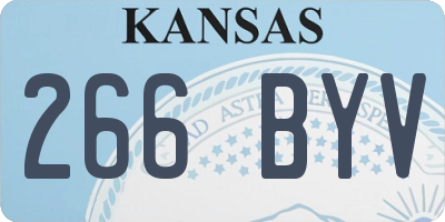 KS license plate 266BYV
