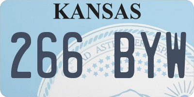 KS license plate 266BYW