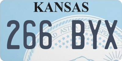 KS license plate 266BYX