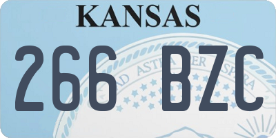 KS license plate 266BZC