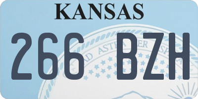 KS license plate 266BZH