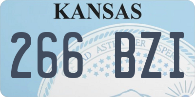 KS license plate 266BZI