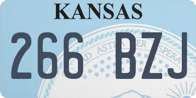 KS license plate 266BZJ