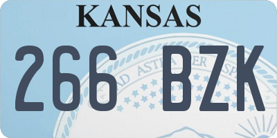 KS license plate 266BZK