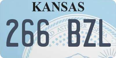 KS license plate 266BZL