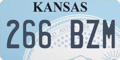 KS license plate 266BZM