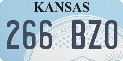 KS license plate 266BZO