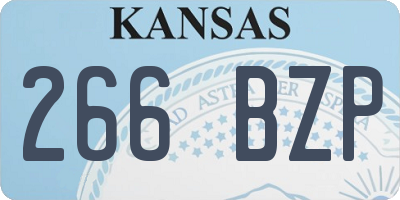 KS license plate 266BZP