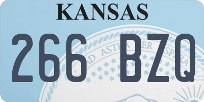 KS license plate 266BZQ