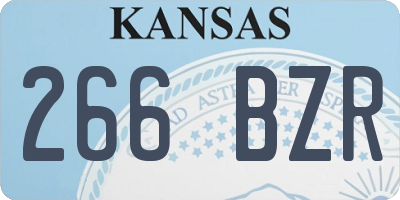 KS license plate 266BZR
