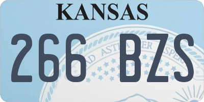 KS license plate 266BZS