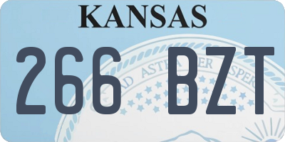 KS license plate 266BZT