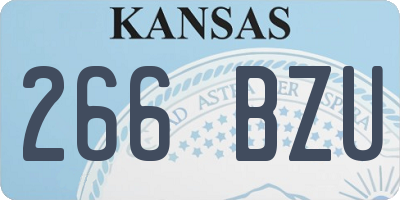 KS license plate 266BZU