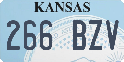 KS license plate 266BZV