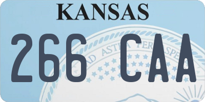 KS license plate 266CAA