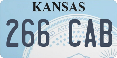 KS license plate 266CAB