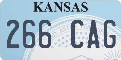 KS license plate 266CAG