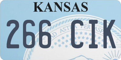 KS license plate 266CIK