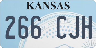 KS license plate 266CJH