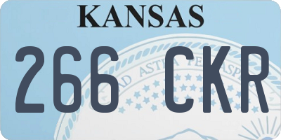 KS license plate 266CKR
