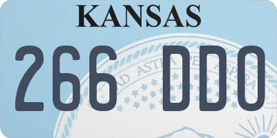 KS license plate 266DDO