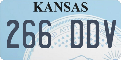 KS license plate 266DDV