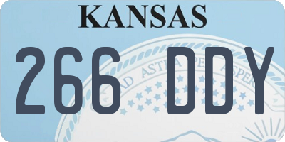 KS license plate 266DDY
