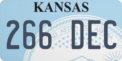 KS license plate 266DEC