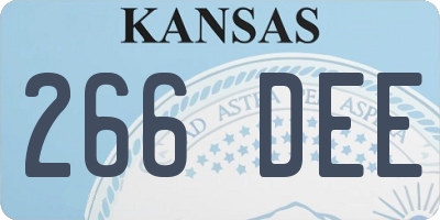 KS license plate 266DEE