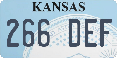 KS license plate 266DEF