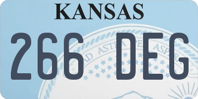 KS license plate 266DEG