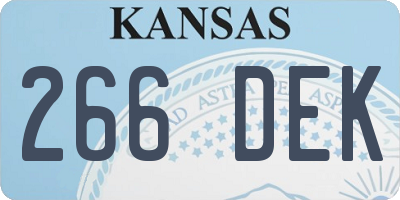 KS license plate 266DEK