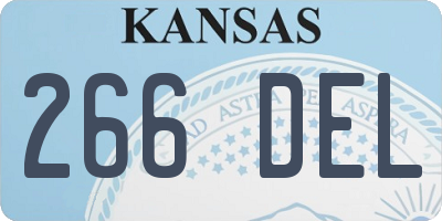 KS license plate 266DEL