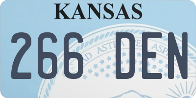 KS license plate 266DEN