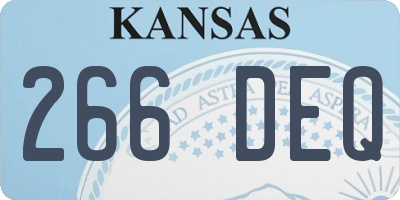 KS license plate 266DEQ